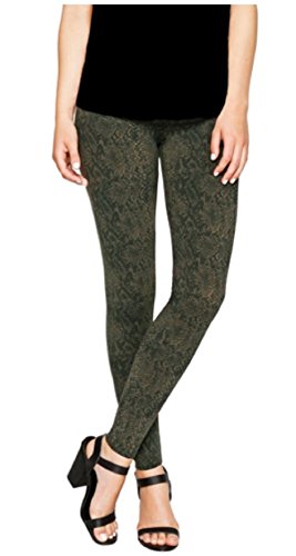 Matty M Ladies Thick Material Leggings with Wide Elastic Waistband (Army Print, Small)