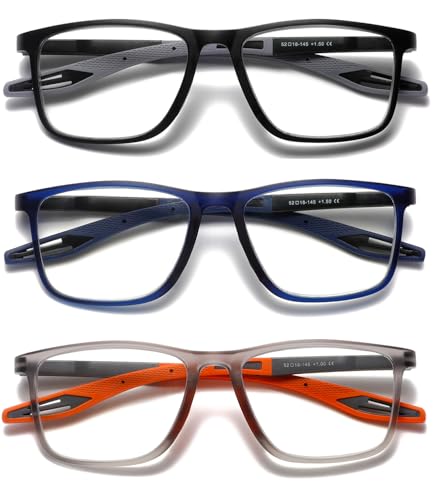 Image of TR90 Blue Light Blocking Reading Glasses with Adjustable Hinges, Cheaters | Flexible Sports Style, Lightweight, Digital Screen Reading, Computer and Office Work, Daily Casual Wear