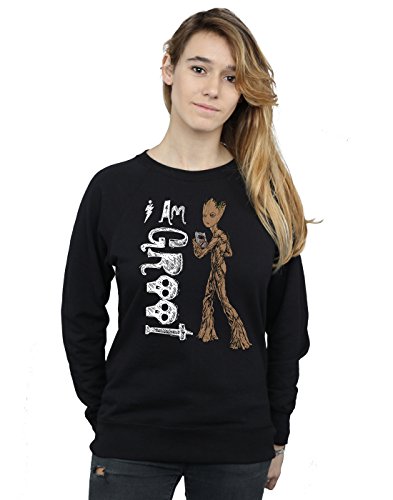 Marvel Women's Avengers Infinity War I Am Teenage Groot Sweatshirt Black XX-Large