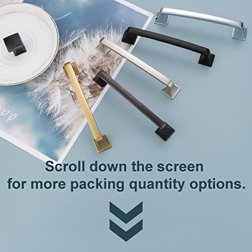 Koofizo Big Square Foot Cabinet Arch Pull - Matte Brushed Nickel Furniture Handle, 5 Inch/128Mm Screw Spacing, 10-Pack For Kitchen Cupboard Door, Bedroom Dresser Drawer, Bathroom Wardrobe Hardware #TOP5