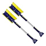 Koolatron Michelin Snow Brush for Car Windshield (Pack of 2) – Ice Scraper with Extendable 34-49