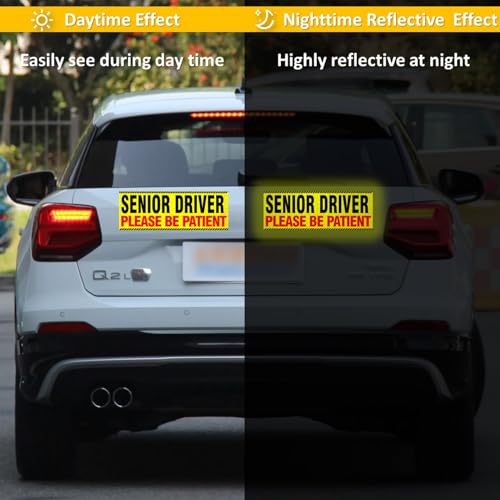 Image of Senior Driver Car Magnet - Reflective Please Be Patient Sign for Vehicle