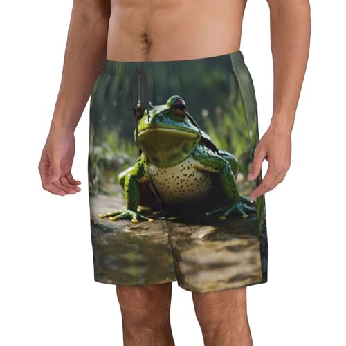 Frog Leaves Print Mens Beach Pants Men's Novelty Swimtrunks Quick Dry Lining Beach Board Shorts S-3XL2