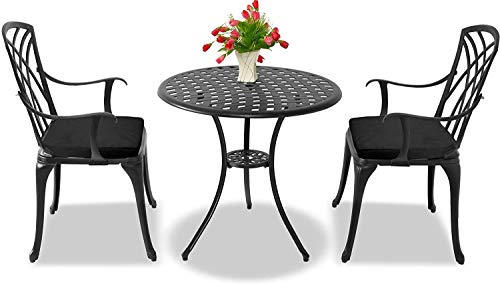 Homeology-OSHOWA-Set-da-bistrot-in-alluminio-pressofuso-resistente-alle-intemperie-colore-Nero