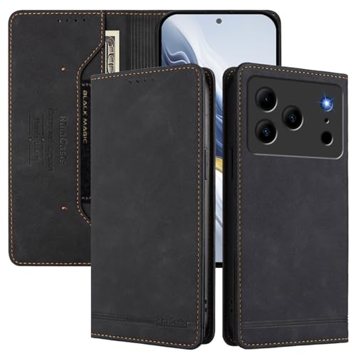 �X�}�z�P�[�X �Ή��@�� for Doogee Note 56 (Pro) / Note 56 Plus �yRFID�Ւf�@�\�z�y�J�[�h�z���_�[�t���}�O�l�b�g�J���t���b�v�X�^���h�z�P�[�X Black