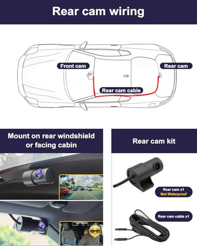 Fitcamx Front 4K+Rear 1080P Dash Cam
