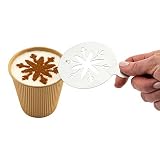 Restaurantware Restpresso 4.35 Inch Latte Stencil 1 Snowflake Coffee Stencil - Winter Coffee Art Template Decorate Cupcakes Cakes or Cookies Stainless Steel Cappuccino Stencil Heat-Resistant