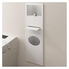 TXGJWRA Bathroom Shower Shelf Organizer with Garbage Can Stainless Steel Wall Inserted Storage Caddy Waterproof Niche Recessed Design