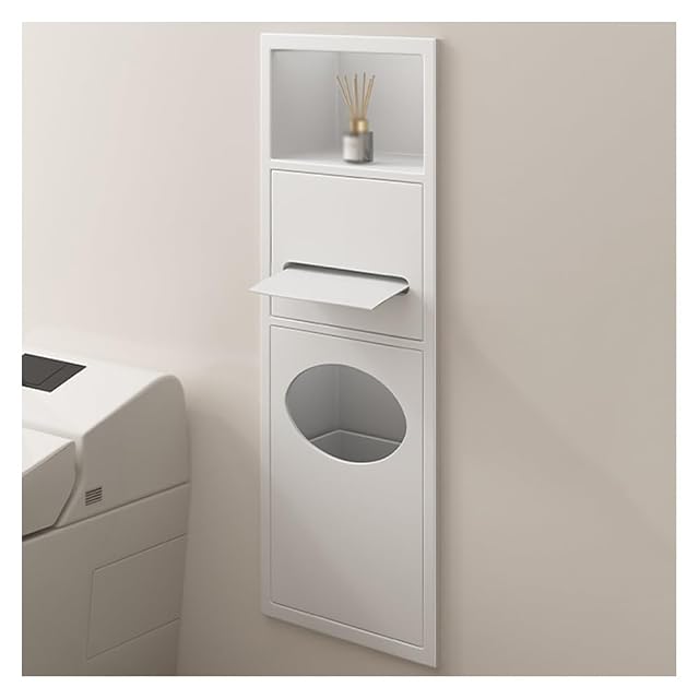 Waterproof Stainless Steel Wall Mounted Shower Caddy with Bin Recessed Wall Storage for Bathroom Essentials