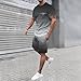 Mens Clothing 2 Piece Outfits Mens Short Sets 2 Piece Outfits Letter Print Casual Outdoor Activities Summer Shirt and Shorts Two Pieces Beach Outfit Fashion Suits Tracksuit Jogging Sweatpants,Grey,XL