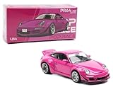 1:64 Diecast Collectibles Model Car Compatible with Porsche 911 Carrera RWB 997 Pink Limited Edition by Pop Race PR640202