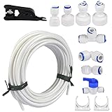 NA 25pcs Wasserzulaufleitung Universal Anschluss-Set für Kühlschrank Side by Side. Kühlschrankschlauch, Kühlschrankanschlusskit Schlauchverbinder Wasserschlauch 6,35mm(1/4