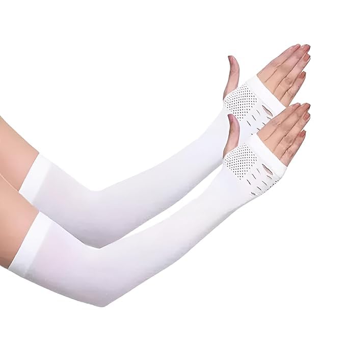 TopiBaaz Sun Protection Arm Sleeves for Men & Women UV Tan Protection Hand Gloves for Bike Cricket, Cycling, Running Golf,