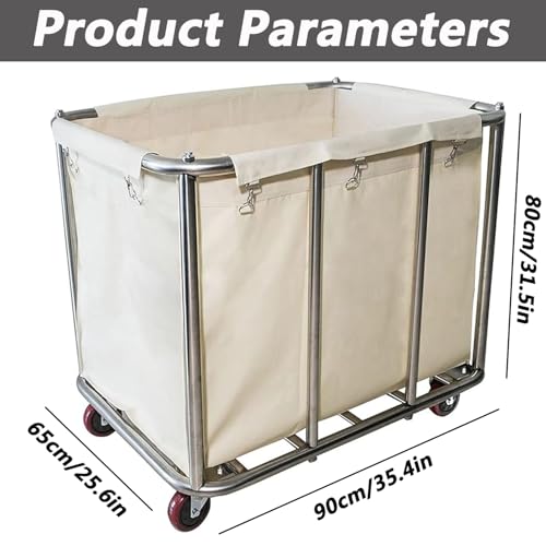 Carrito clasificador de ropa duradero con estructura resistente y gran capacidad de almacenaje 2