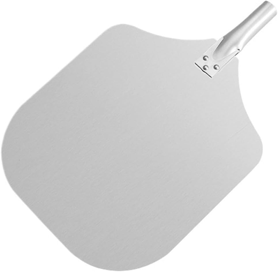 Baking Transfer Pizza Shovel Removable Wooden Handle Aluminum Cake Shovel Simple Multifunctional Square Cheese Shovel Tool(Orange)