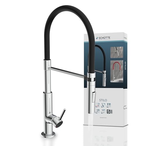 SCHÜTTE 79180 STILO Küchenarmatur mit ausziehbarer Brause, 360 Grad...