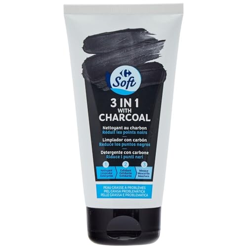 Gel nettoyant visage charbon Carrefour Soft pour nettoyer en profondeur et en douceur