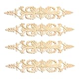 XAGMODSHN Lot de 4 longues sculptures en bois sculpté pour la maison, la chambre à coucher...