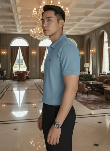 Image of MACK JONNEY Men's Solid Polo T-Shirt | Premium Cotton Blend | Regular Fit | Short Sleeve | Collared Casual Wear|Pack of 2 -MJ-157