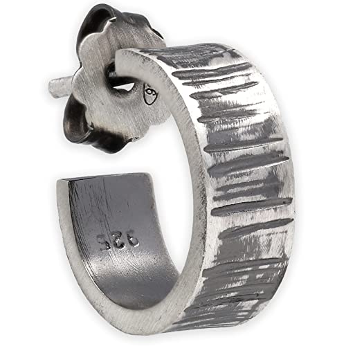 Orecchino in argento sterling Huggie a cerchio per uomo Orecchini a cerchio per uomo Regalo per fidanzato Regalo di compleanno Gioielli da uomo Orecchino nero (Argento ossidato)