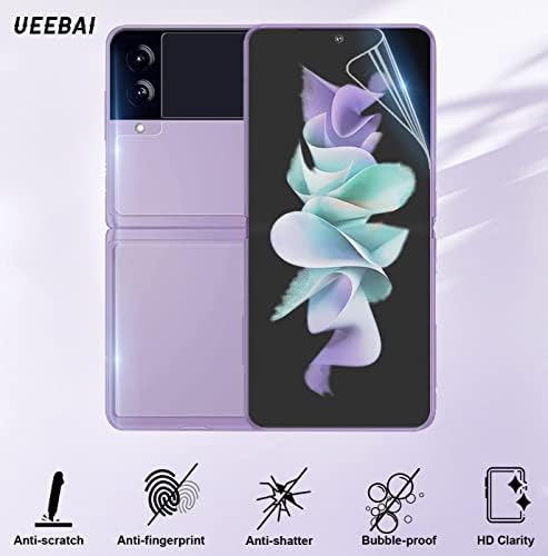 UEEBAI Screen Protector for Samsung Galaxy Z Flip 3 5G, [3 Pack ] [Full Coverage] HD Clear Flexible Film [Case Friendly] Anti-Bubble Touch Sensitive Easy Installation Anti Scratch Soft Protective