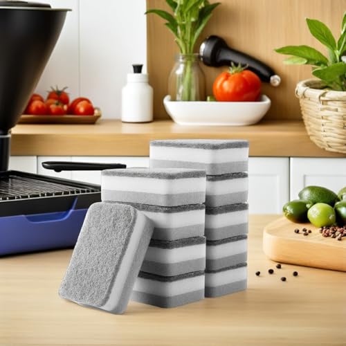 Image of 10 Pack Kitchen Dish Sponges 4.33X2.75X1.37 Inches - Multi-Purpose Water Absorbing Scrubbing Sponges for Dishwashing Pots Sinks and Kitchen Cleaning