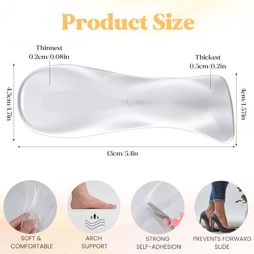 Plantillas de gel invisibles para tacones altos, 4 piezas miniatura 2