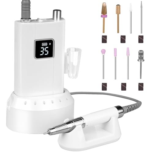 Professionl Nail Drill,80w Brushless Pro Electric Nail Drill 35000rpm HoMove Cordless Nail Efile, High Torque, Quiet & Vibration-Free Electric Nail File for Nail Technicians,Home DIY
