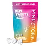 Pink Stork Organic PMS Support Sweets for Teens and Women - Simple & Natural Ingredients Vitamin B6 and Peppermint - Period, Digestion, Bloating, Mood Swings - 30 Drops