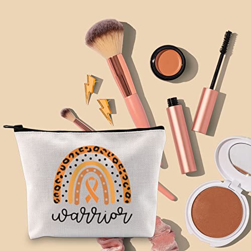 Blupark Leukemia Awareness Makeup Bag Leukemia Survivor Gift Leukemia Warrior Gift Orange Ribbon Support Zipper Bag (Leukemia Warrior) #TOP2