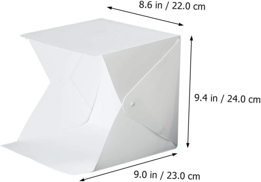 Mini 20cm LED Photography Light Box with Foldable Soft Tent and Dual Backgrounds, Portable Photo Studio Tent for Small Product Shooting and Jewelry Photography