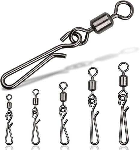 JSHANMEI Broches giratorios de pesca, con clips rápidos, conectores de alta velocidad para agua dulce salada y agua dulce (2#-50 unidades) Cover