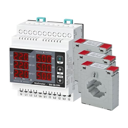 Multimètre EM-06-DIN triphasé compteur de panneau voltmètre ampèremètre rail DIN - 4