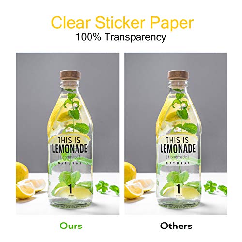 Koala Printable Clear Sticker Paper - Only For Laser Printer - 8.5X11 Inch 20 Sheets Full Sheet 100% Transparent Label Paper For Diy Personalized Decals, Labels #TOP1