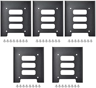 TRIXES Pack of 5 Black Metal Internal Mounting Kits for 2.5 Inch SSD Laptop Drives & 3.5 Inch Hard Disk Drives - Brackets for Hard Drive - High Performance Mounting Replacements for Hard Drives