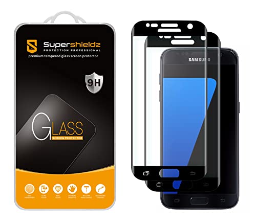 Supershieldz [2-pak] Supershieldz do Samsung Galaxy S7 osłona ekranu ze szkła hartowanego, [osłona na pełny ekran] odporna na zarysowania, bez pęcherzyków, dożywotnia wymiana (czarna)