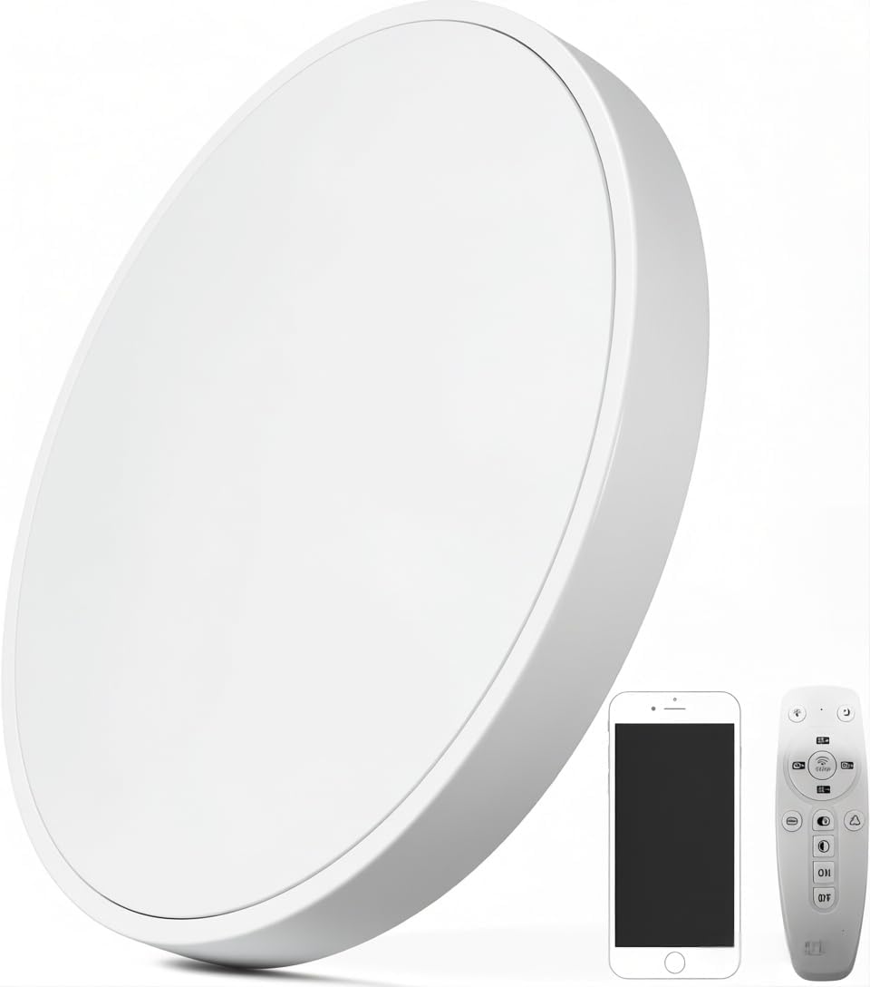 32'' Large Led Flush Mount Ceiling Light Fixture, Dimmable & 3000K/4500K/6000K Selectable, 72W, 7200LM, Modern, White, Ultra Thin, for Bedroom, Kitchen, Dining Room, Living Room, Home Office, Hallway