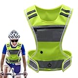 Grande poche légère : le gilet réfléchissant éclairé à LED peut être facilement porté sur un t-shirt, un manteau d'hiver ou tout type de vêtements. Pas de sensation de poids sur le corps. Grande poche avant zippée pour ranger votre téléphone, clés, cartes et plus encore.