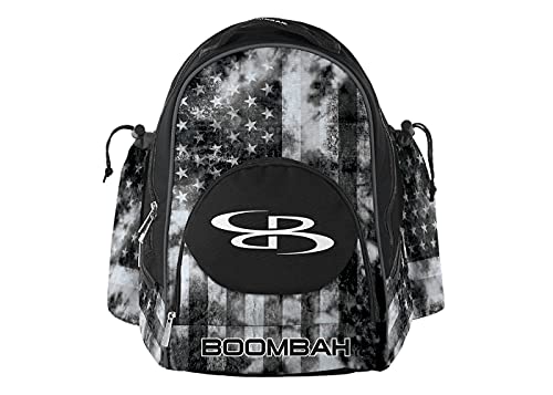 Boombah Tyro Baseball/Softball Bat Backpack - 20" x 15" x 10" - USA Old Glory Black Ops Black/Charcoal/White