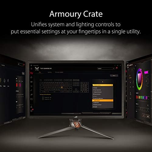 ASUS TUF Gaming K1 RGB Keyboard, 5-Zone RGB, Membrane Switches, 19-Key Rollover, Dedicated Volume Knob, Spill-Resistance, Side Light Bar, Programmable Macros-Black, UK Layout