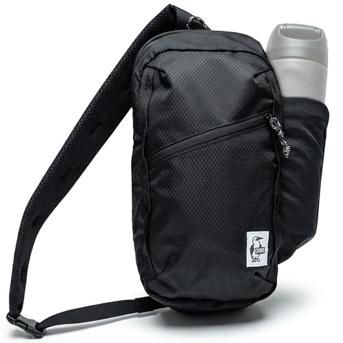Chums Daytripper Hiking Sling Bag with Water Bottle Holder (Black)