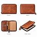 CestAntiQ Zippered Leather Journal Cover Compatible with Moleskine Cahier TWONE Original Kraft Elan Pitch Black Pocket Size 3.5 x 5.5 for Field Notes Notebook Memo Books with Pen Holder Handmade (Tan)