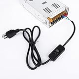 DROK 24V Power Supply and 4FT Power Cable 3 Prong Grounding Plug