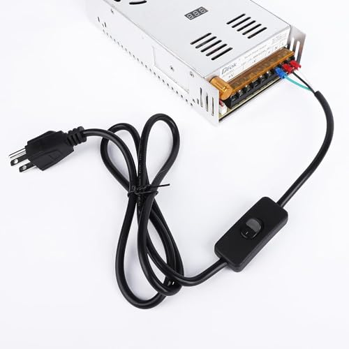 DROK 24V Power Supply and 4FT Power Cable 3 Prong Grounding Plug