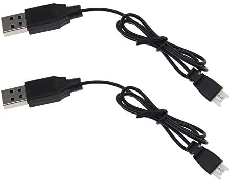 2Pcs USB Charger Cable RC LiPo Battery Power Supply Charging Cord 55cm Wire Compatible With Syma X5C X5SC X5SW H107C Quadcopter Drone