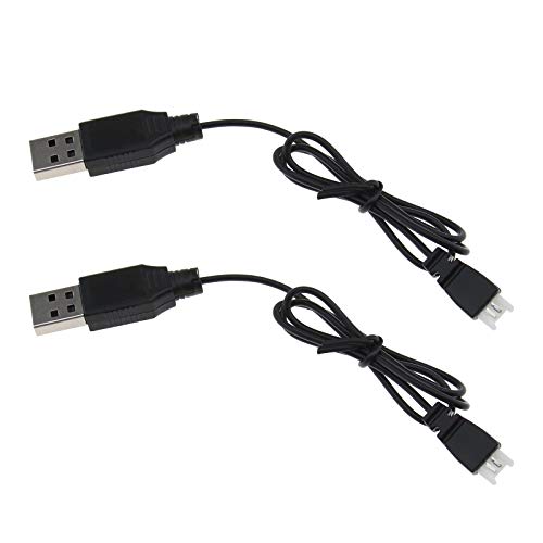 Create idea 2X USB Charger Cable RC LiPo Battery Power Supply Charging Cord Wire Compatible with Syma X5C X5SC X5SW H107C Quadcopter Drone