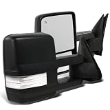 For 07-13 Silverado Power+Heated Clear Sequential Signal Trailer Towing Mirrors