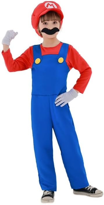 Miniatura 6 de Disfraz de anime de superhéroes de dibujos animados con mono, sombrero, bigote y guantes para fiesta de carnaval de Halloween