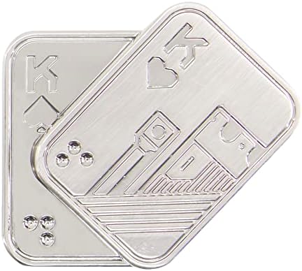 Metal Poker Fidget Slider,Metal Poker Push Card Fidget Slider Stress Relief Toy for Adult Anxiety Magnetic Haptic Coin Office Desk Fidget Toy
