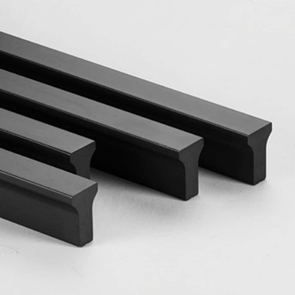 Kastgrepen zwart lang, 2 kastdeurgrepen, massief aluminium, geanodiseerd oppervlak, 80-1200 mm, L-trekgrepen, meubelgrepen, kledingkast, trekgrepen, keukenkast, deurgrepen (lengte: 800 mm/31,5 inch